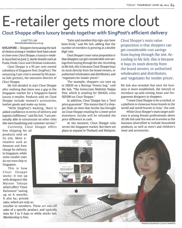 TODAY newspaper feature: E-retailer gets more clout